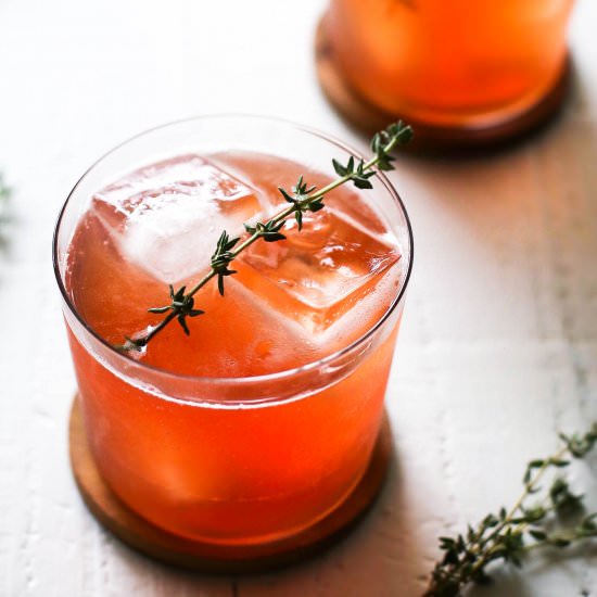 Raspberry Rhubarb Whisky Sour - Recipe photo by Set the Table