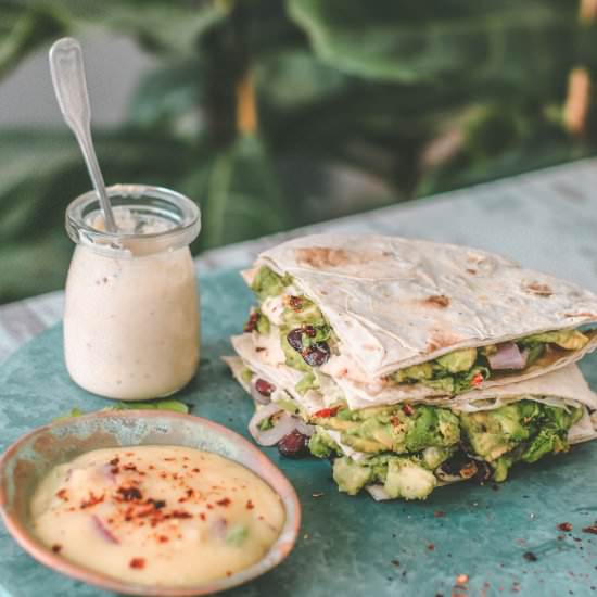 VEGAN AVOCADO QUESADILLAS - Recipe photo by thewhitechestnut