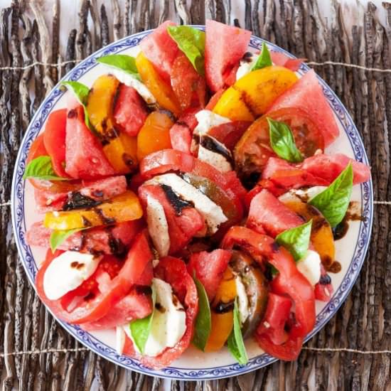 Watermelon Caprese Salad - Recipe photo by Food Done Light