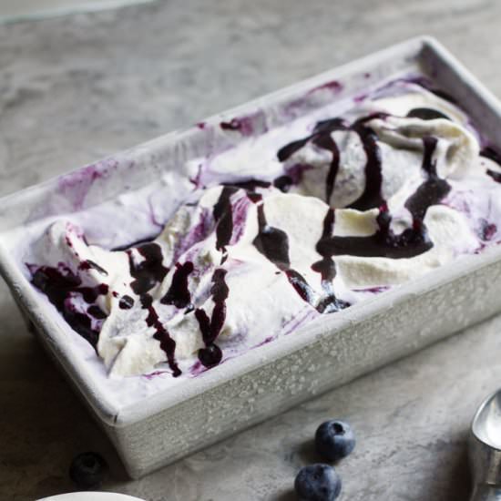 Honey Blueberry Lavender Ice Cream - Recipe photo by awayfromthebox