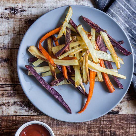Rainbow Veggie Fries - Recipe photo by forageddish