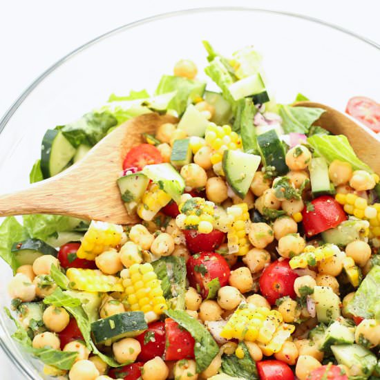 Veggie and Chickpea Salad - Recipe photo by 3ScoopsofSugar