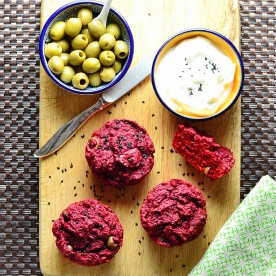 Beetroot Cornmeal Muffins - Recipe photo by everydayhealthyrecipes