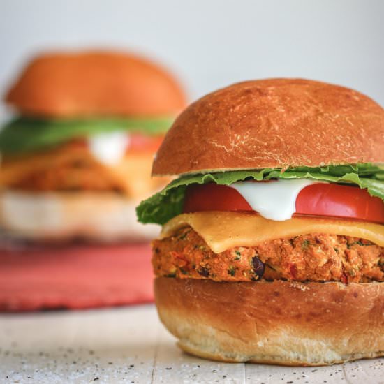 Pumpkin Veggie Burgers - Recipe photo by soberchicken56
