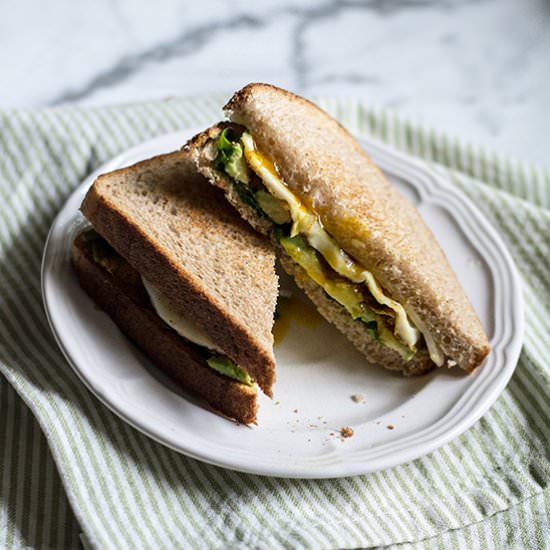 Avocado, Egg & Spinach Grilled Cheese - Recipe photo by lemonsandbasil