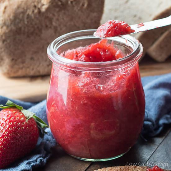 Low Carb Sugar-free Strawberry Jam - Recipe photo by lowcarbmaven