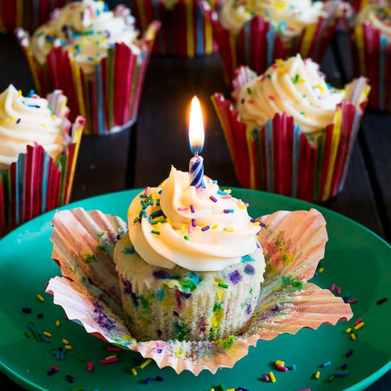 Vanilla Funfetti Birthday Cupcakes - Recipe photo by loveinmyoven