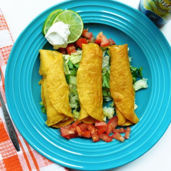 Street Corn Taquitos - Recipe photo by Bottom Left of the Mitten