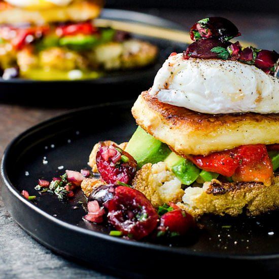 Cauliflower & Fried Halloumi Brunch - Recipe photo by The Flavor Bender