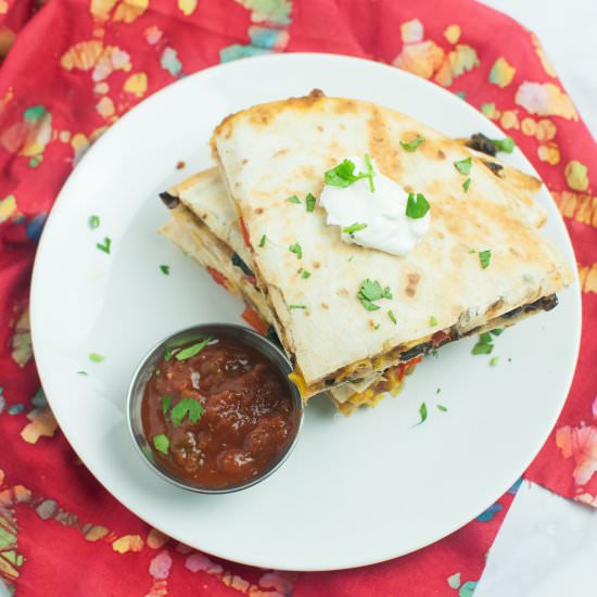 Black Bean and Corn Quesadilla - Recipe photo by tabithatalksfood