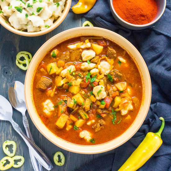 Hungarian Goulash (Gulyás) - Recipe photo by Foodtasia