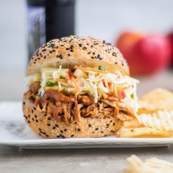 BBQ Pulled Chicken Sandwiches - Recipe photo by SunkissedKitchen