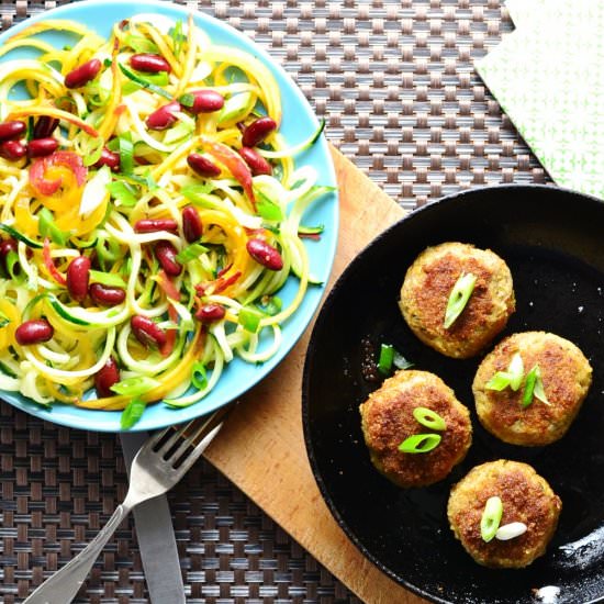Turkey Quinoa Patties+Spicy Slaw - Recipe photo by everydayhealthyrecipes