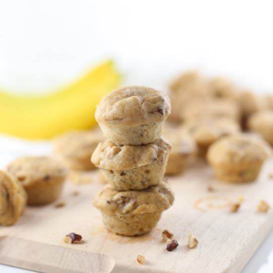 Mini Vegan Banana Nut Muffins - Recipe photo by Seasonly Creations
