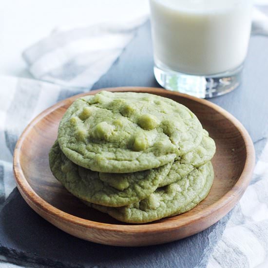 White Chocolate Matcha Cookies - Recipe photo by Couple Eats Food