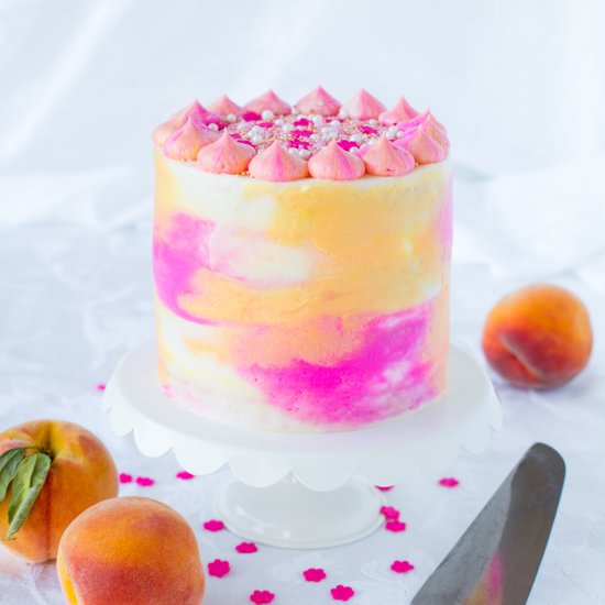Peach Watercolor Cake - Recipe photo by A baJillian Recipes