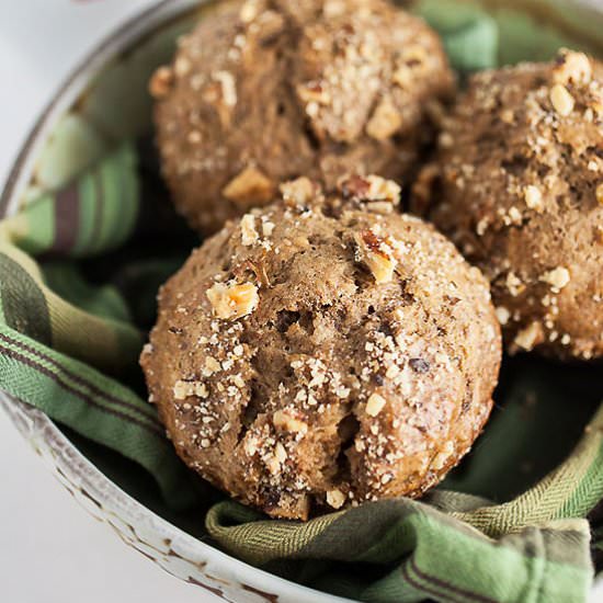 Roasted Banana and Walnut Muffins - Recipe photo by therusticfoodie