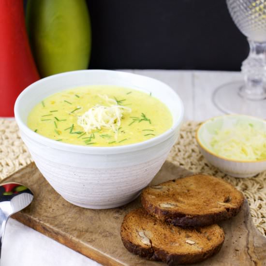 Corn Chowder with Aged Cheddar - Recipe photo by The FoodOlic