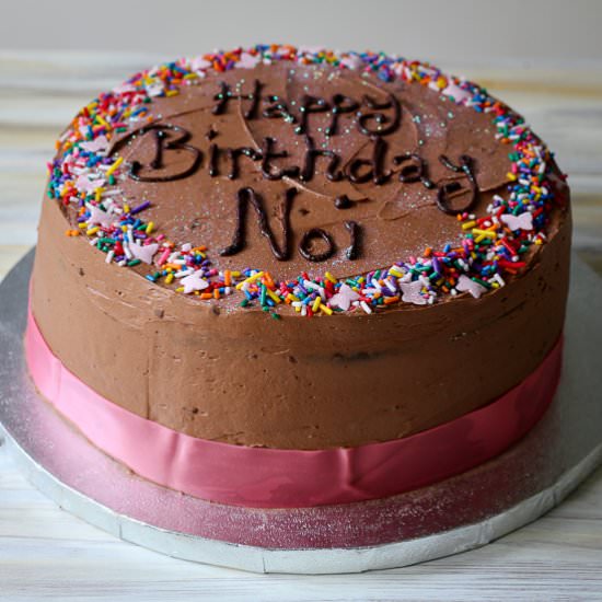 Milk Chocolate Birthday Cake - Recipe photo by Thespoonandwhisk
