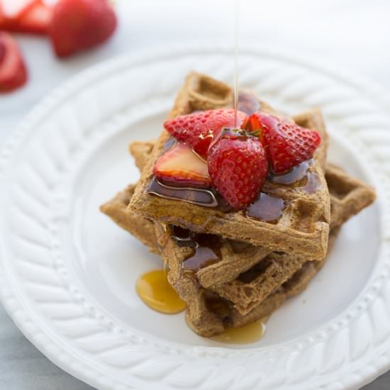 The Best 100% Buckwheat Waffles - Recipe photo by meaningfuleats