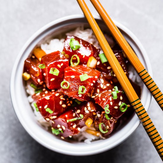 Tuna Poke Bowl - Recipe photo by saltpepperskillet