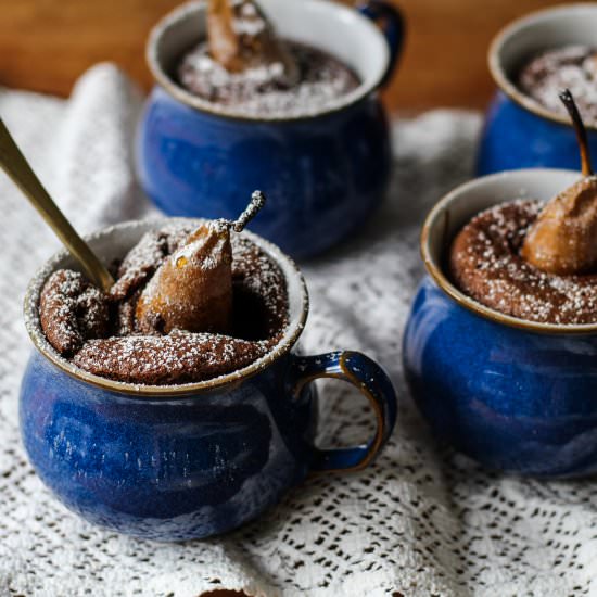 Pear Chocolate Pudding Pots - Recipe photo by Thespoonandwhisk