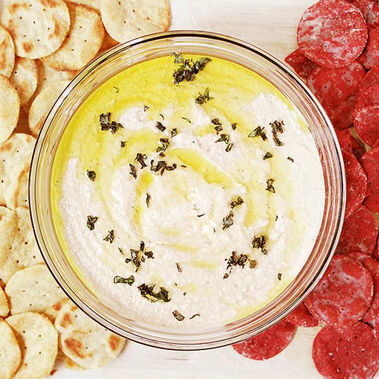 Zesty Garlic, Tomato & Basil Hummus - Recipe photo by SouthernMomLoves