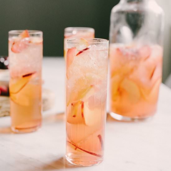 Stone Fruit White Sangria - Recipe photo by Our Salty Kitchen