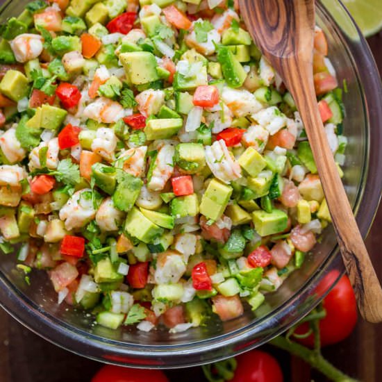 Avocado Shrimp Salsa - Recipe photo by NatashasKitchen.com