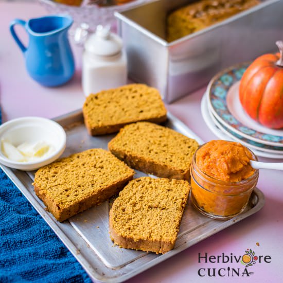 Super Quick Eggless Pumpkin Bread - Recipe photo by Herbivore Cucina
