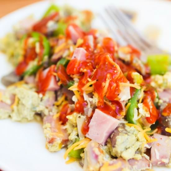 Ham, Egg and Veggie Scramble - Recipe photo by pipandebby