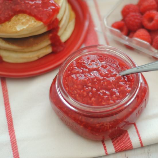 Raspberry Syrup - Recipe photo by SheSaved