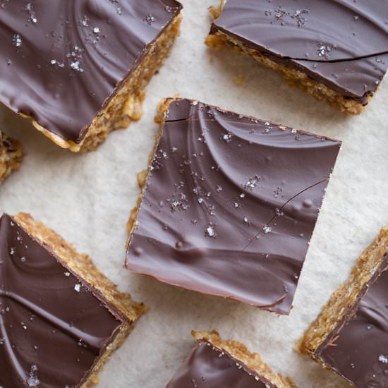 Peanut Butter Maple Scotcheroos - Recipe photo by saltedplains
