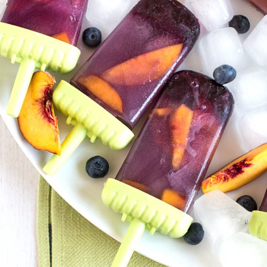 Blueberry and Peach Ice Lollies - Recipe photo by Becca @ Easy Cheesy Vegetarian