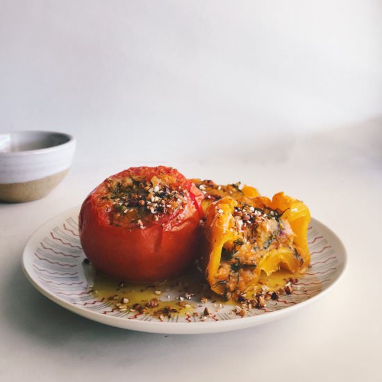 Sweet Potato and Dill Gemista - Recipe photo by recordsintheden