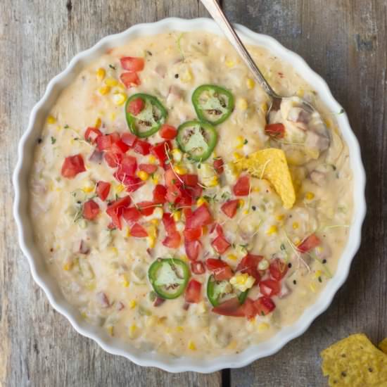 Sweet Corn Sausage Queso - Recipe photo by the_gourmet_RD