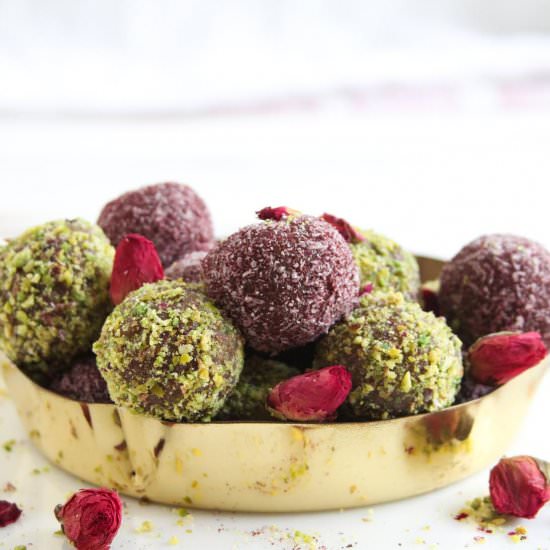 Coconut Almond Rose Bliss Balls - Recipe photo by Tashasartisanfoods