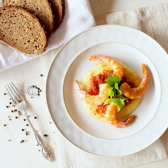Shrimp n Grits with Tomato Gravy - Recipe photo by This Seasons Table