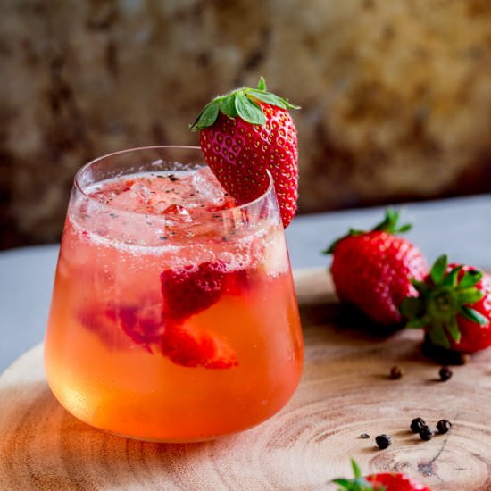Strawberry & Black Pepper Gin & Tonic - Recipe photo by sprinkles and sprouts