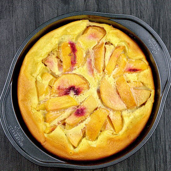 Peaches n Cream Clafouti - Recipe photo by agourmetfoodblog