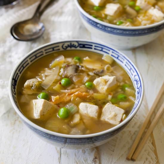 Tofu, Kimchi and Rice Soup - Recipe photo by partialingredients