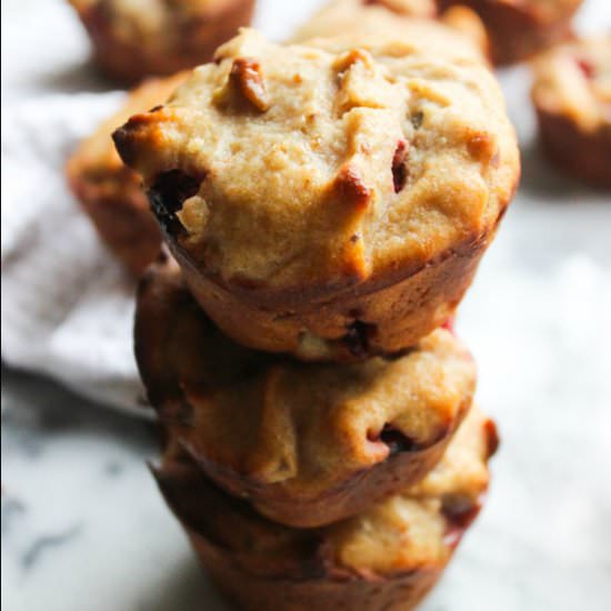 Strawberry Walnut Muffins - Recipe photo by twoplacesatonce