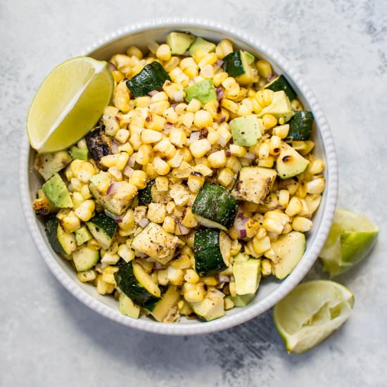 Grilled Corn and Zucchini Salad - Recipe photo by saltandlavender