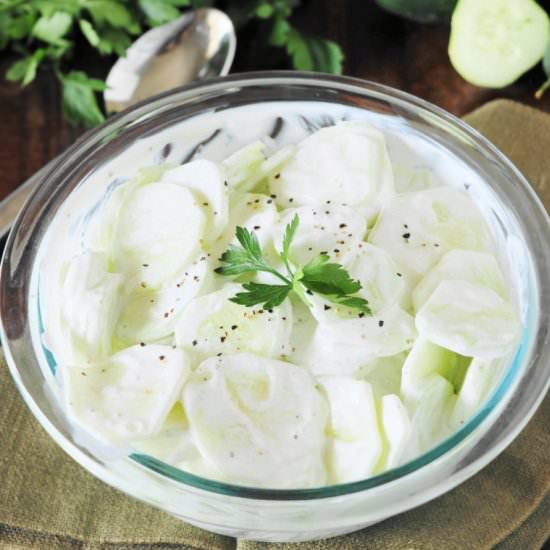 Cucumbers in Sour Cream - Recipe photo by thekitchenismyplayground