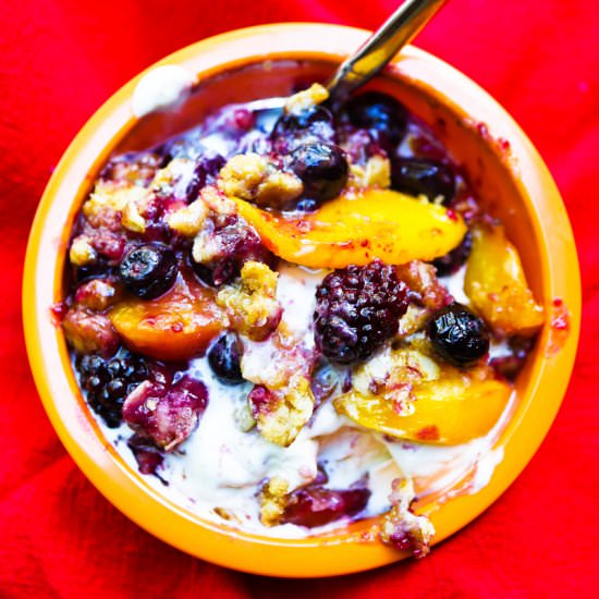 Peach Blueberry Crisp - Recipe photo by pipandebby