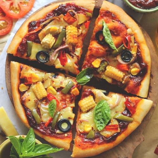 Classic Veg Cheese Pizza - Recipe photo by Funfoodandfrolic