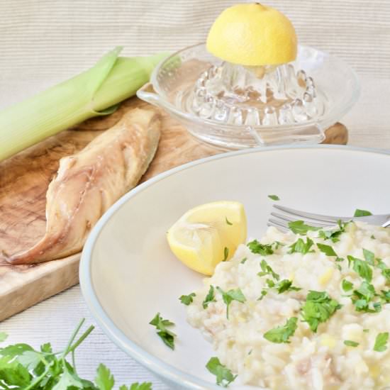 Leeks and Smoked Mackerel Risotto - Recipe photo by joskitchenlarder