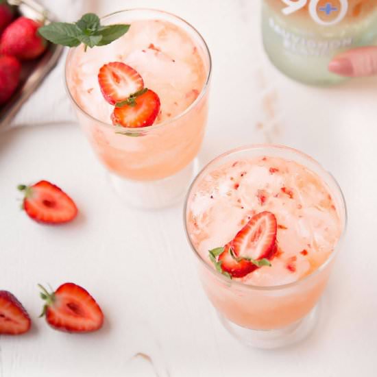 Strawberry Sauvignon Blanc Cocktail - Recipe photo by platingsandpairings