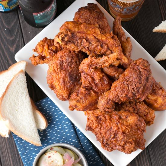 Hot Chicken with Quick Pickles - Recipe photo by cakenknife
