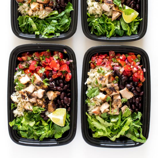 Chicken Burrito Bowls - Recipe photo by ChefSavvy